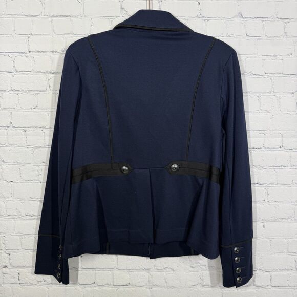 Cabi Blazer Womens Large Navy Blue Black Colorblock Preppy Minimalist Old Money - Picture 3 of 11